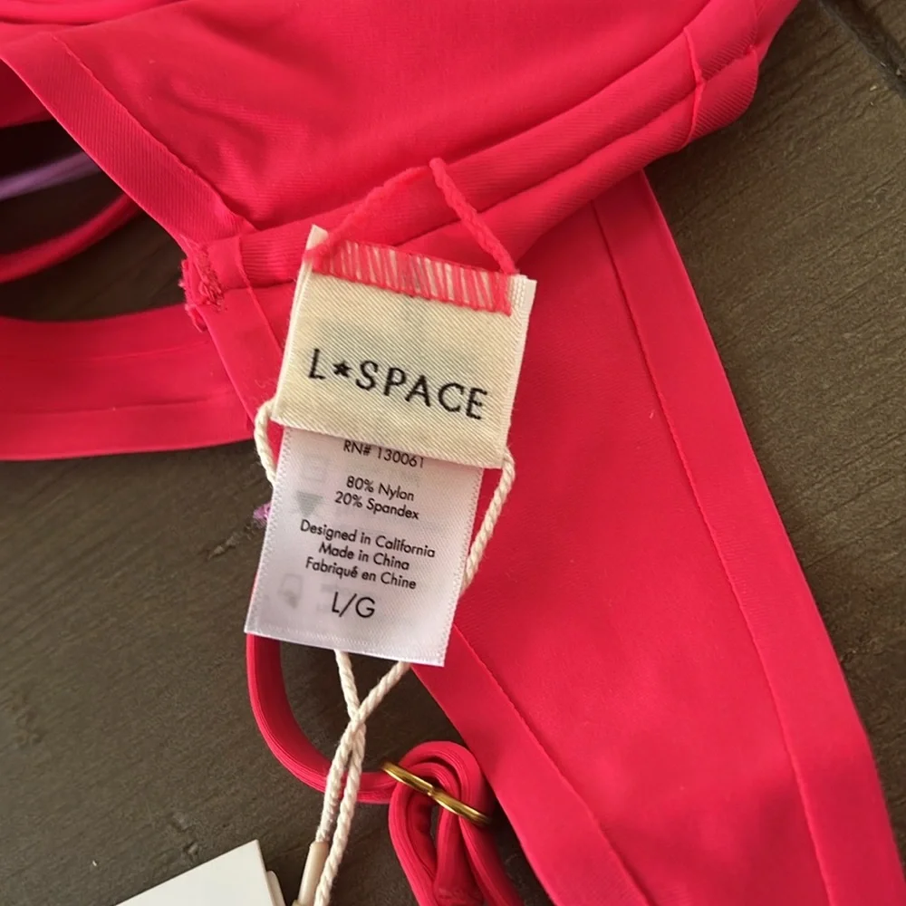 L*Space Pink and Purple Fused Zendaya Top Bikini Swimwear
